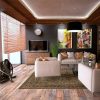 Veneciana de madera en habitación