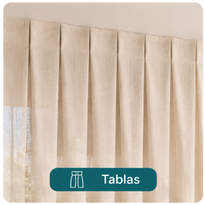 Detalle de la confección de tablas de una cortina Cantabria