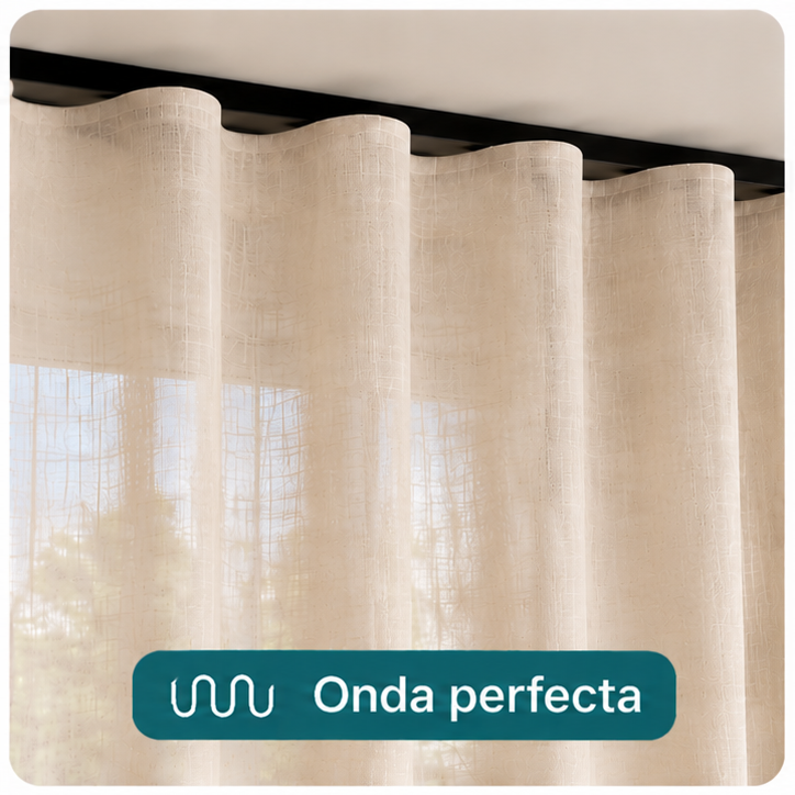 Detalle de la confección de onda perfecta de una cortina Cantabria