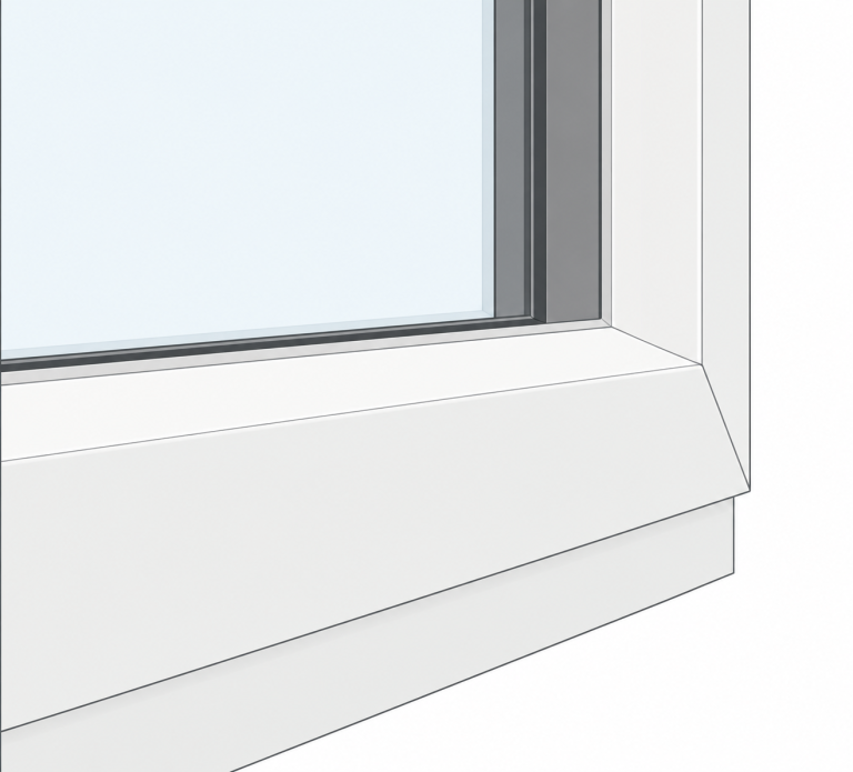 Ventana con junquillo inclinado