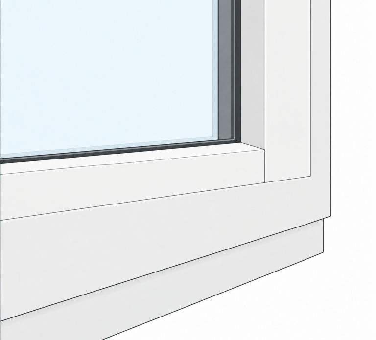 Ventana con junquillo recto