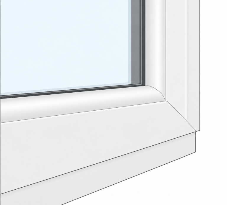 Ventana con junquillo redondo