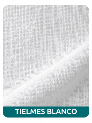 Muestra del tejido Tielmes Blanco para cortinas tradicionales a medida
