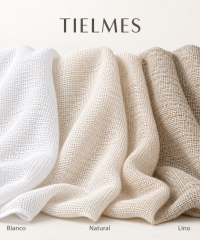 Tejido Tielmes por metros en sus tres colores: Blanco, Natural y Lino